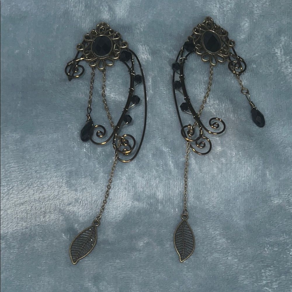Elegant Black and Gold Earrings